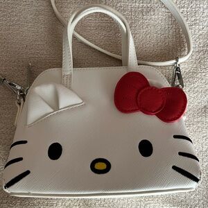 Hello Kitty White Crossbody with Red Bow Accent